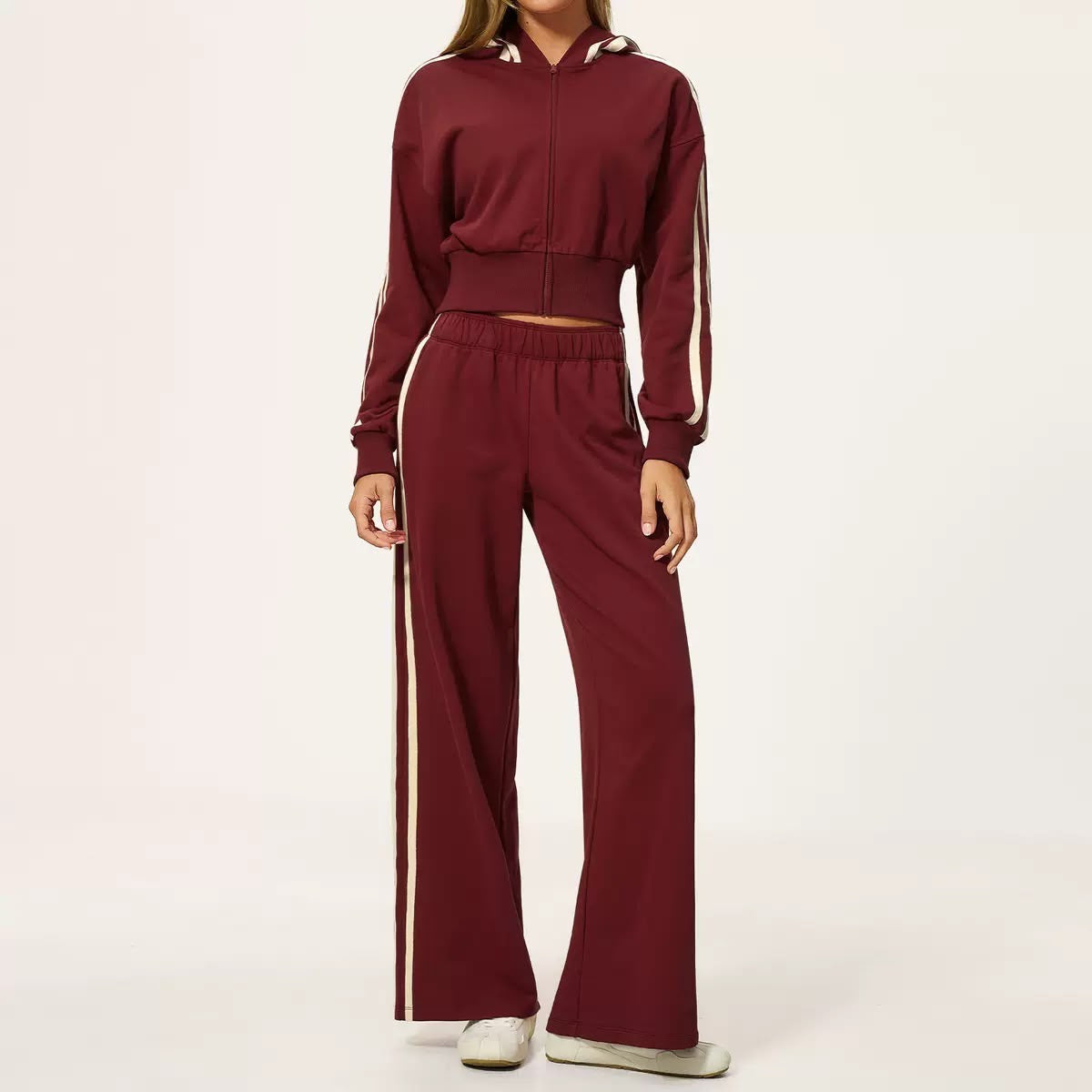 Retro Stripe Wide-Leg Tracksuit