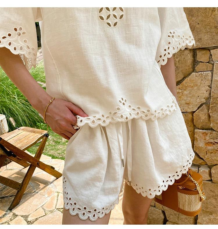 Ivory Breeze Broderie Lounge Set