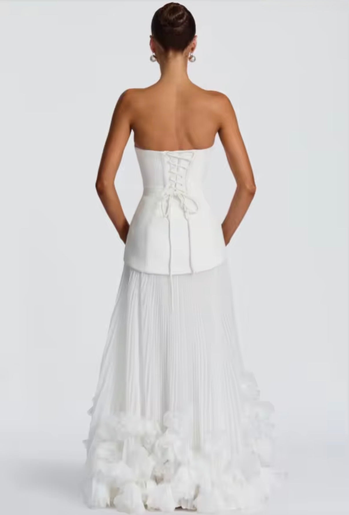 Floral Pleated Corset Gown