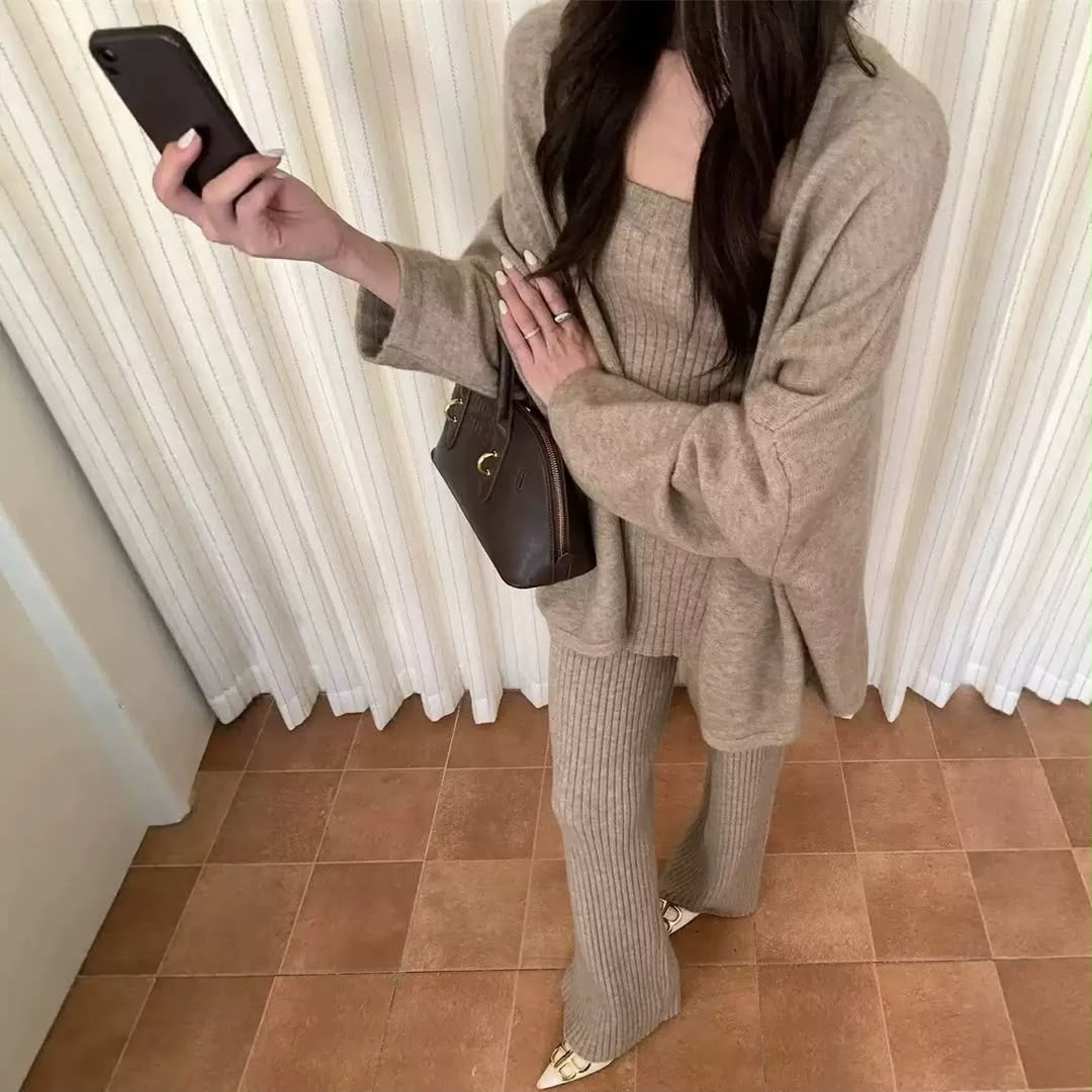 Cozy Ribbed 3-Piece Knit Set