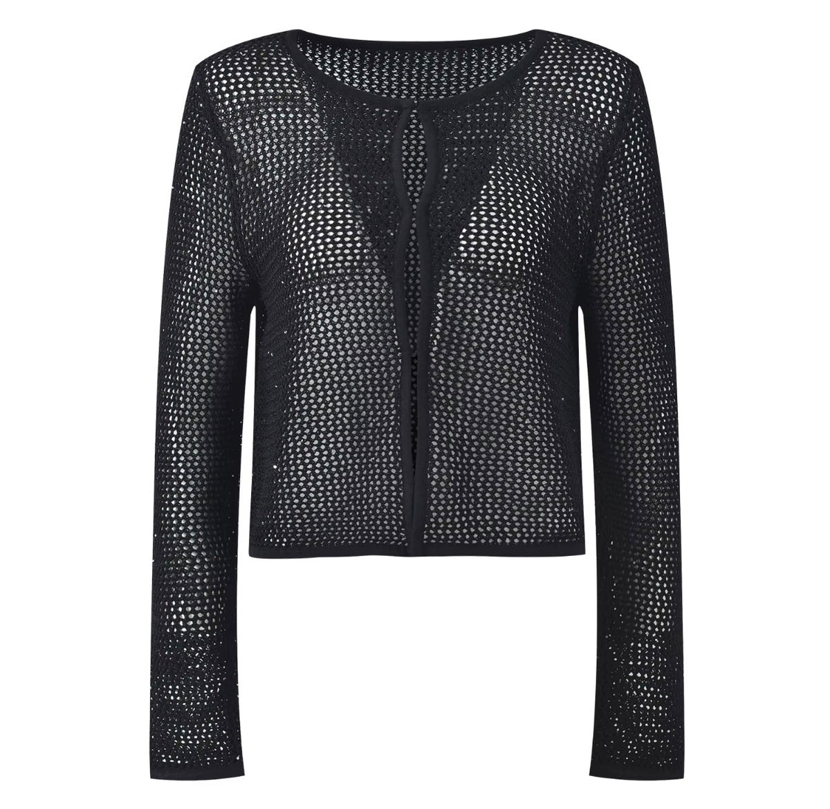 Sheer Mesh Knit Cardigan