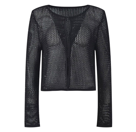 Sheer Mesh Knit Cardigan