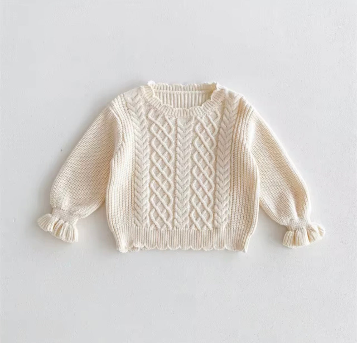 Ivory Ruffle Knit Set