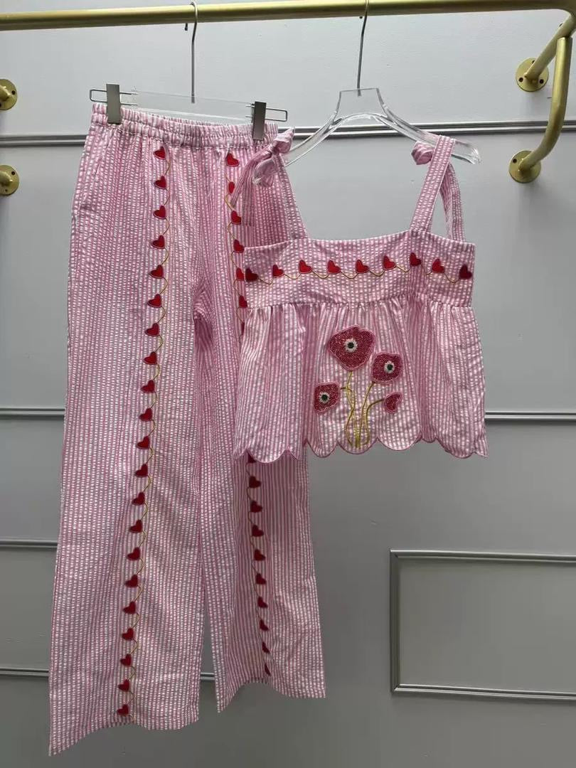 Sweetheart Bloom Striped Set