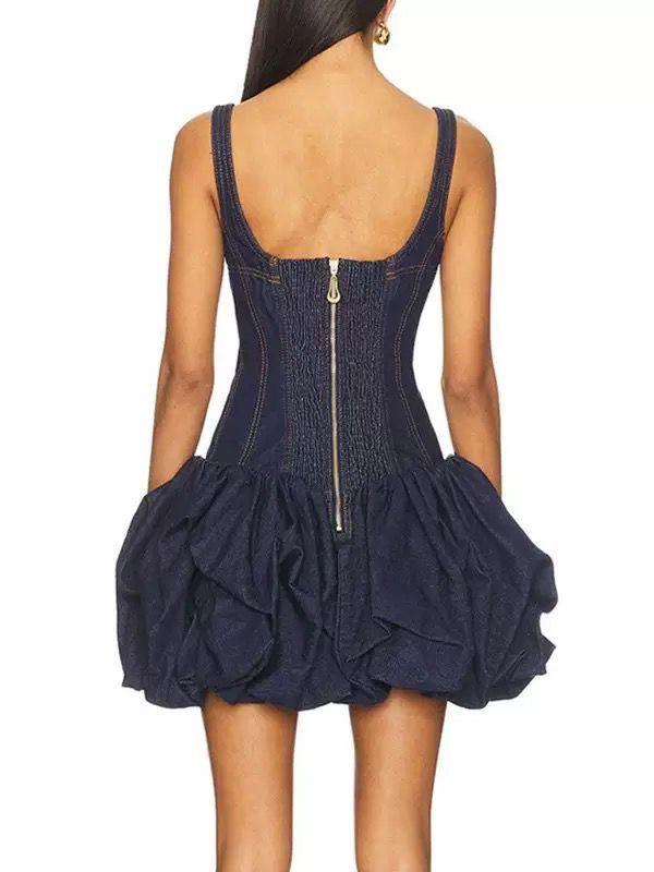 Denim Corset Bubble Dress