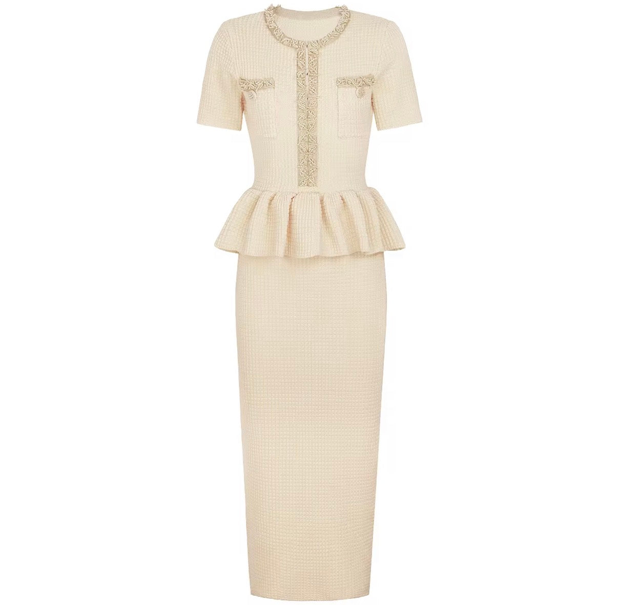 Paris Peplum Midi Dress