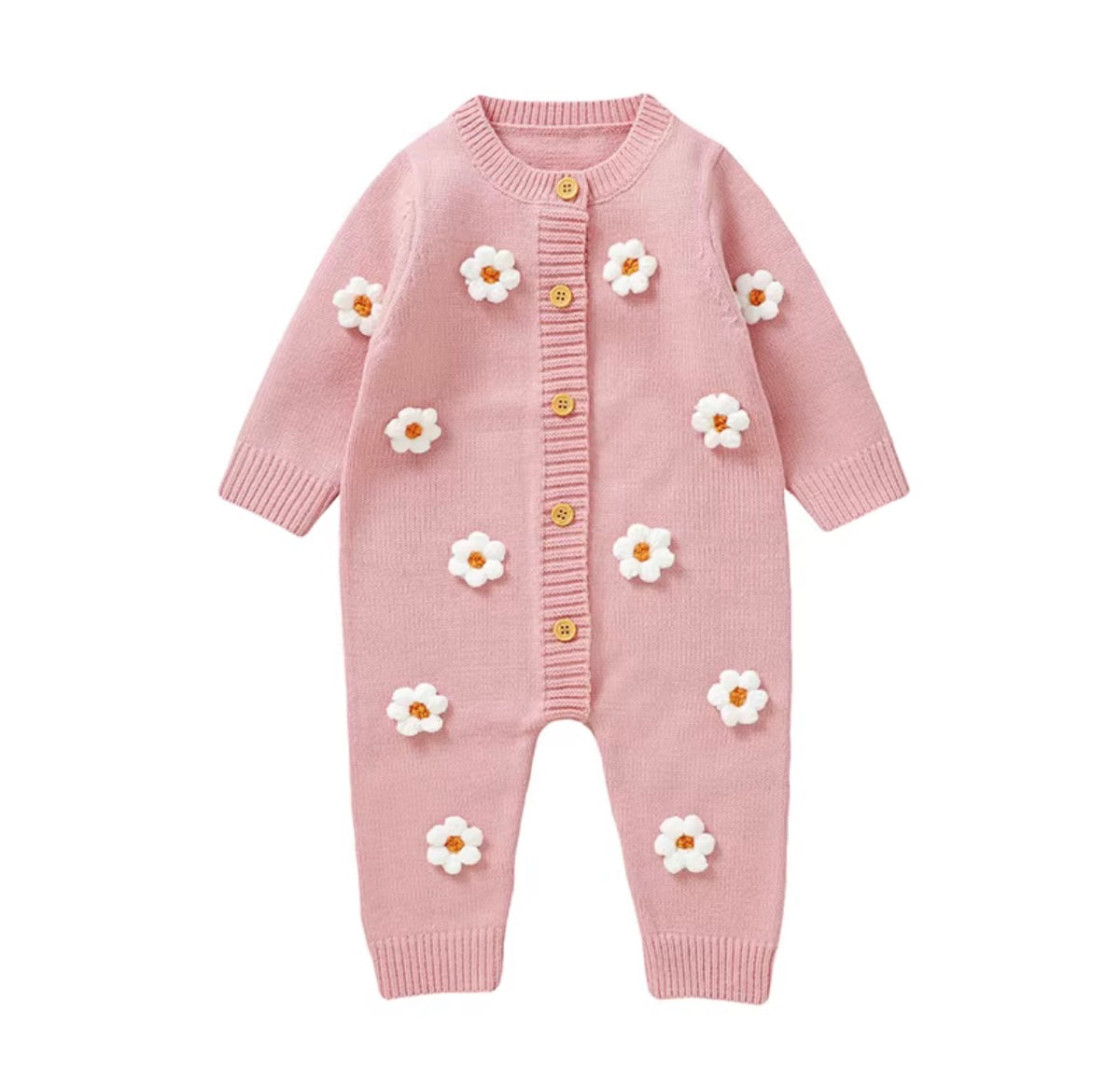 3D Daisy Knit Romper