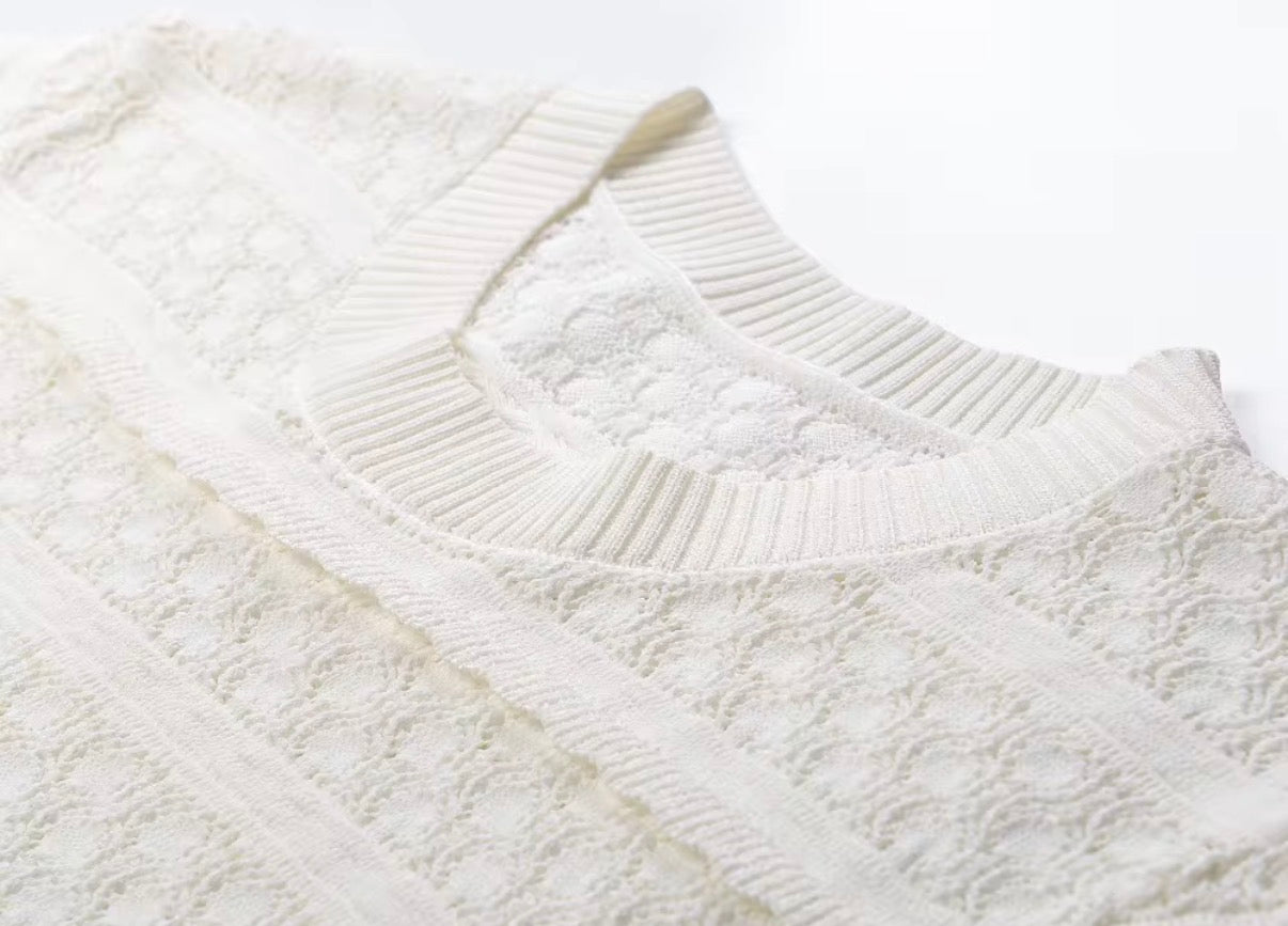 Soft Lace Bow Knit Top