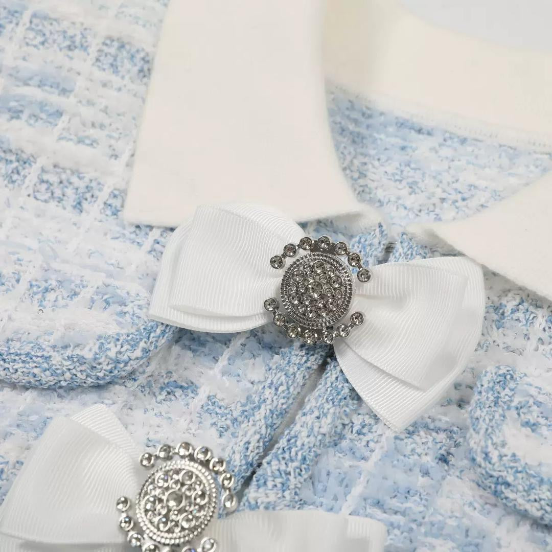 Parisian Bow-Tweed Mini Dress