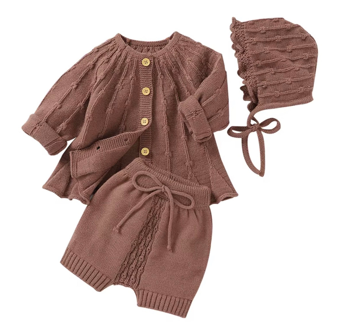 Vintage Knit Bonnet Set