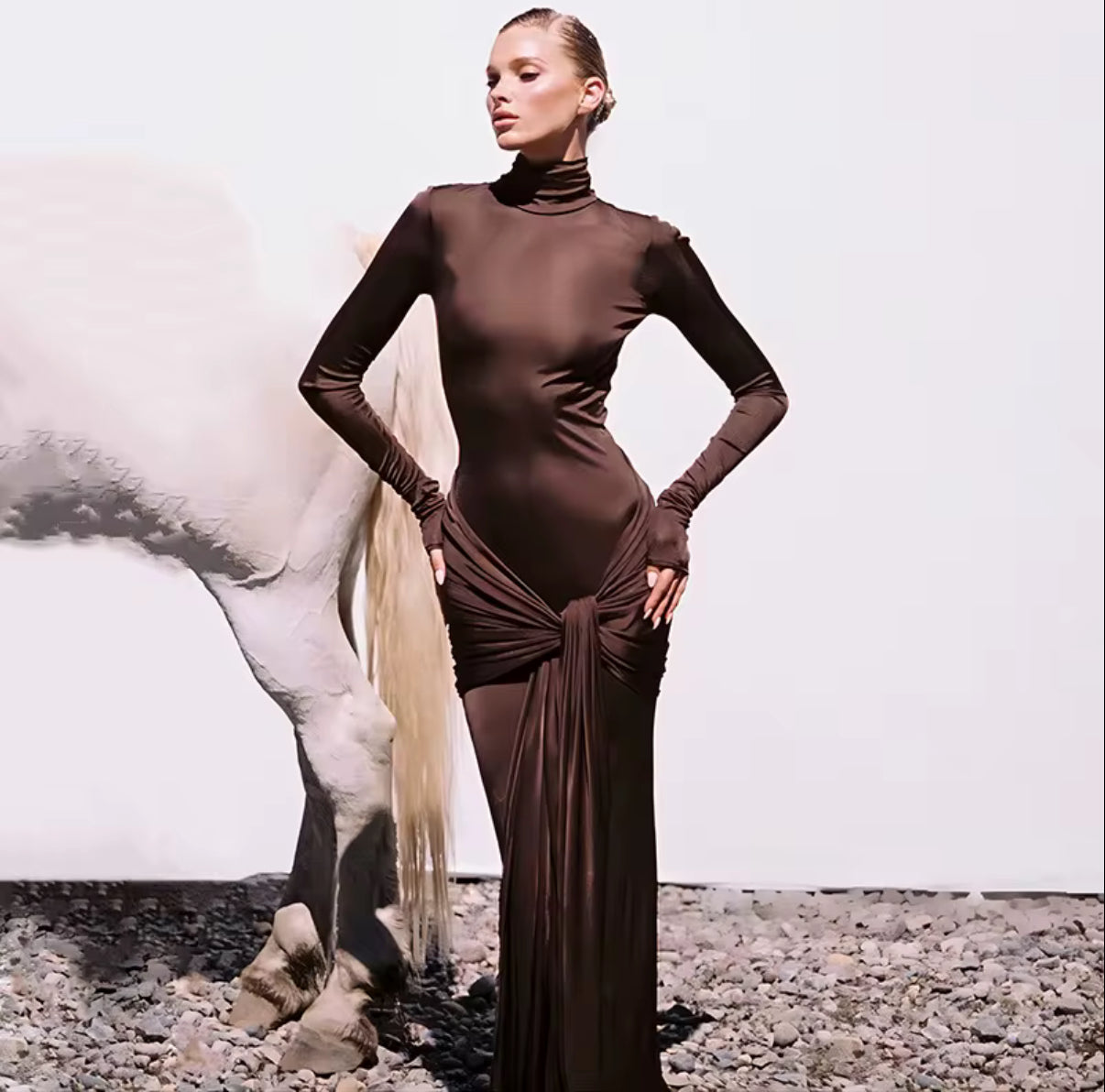 Divine Draped Hourglass Dress