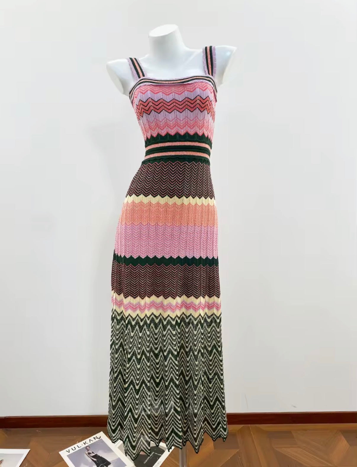 Blush Chevron Maxi Dress