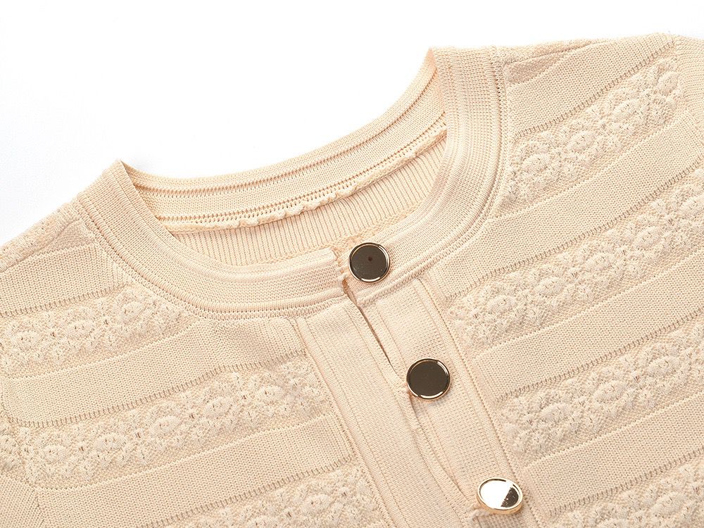 Luxe Textured Button Knit Dress
