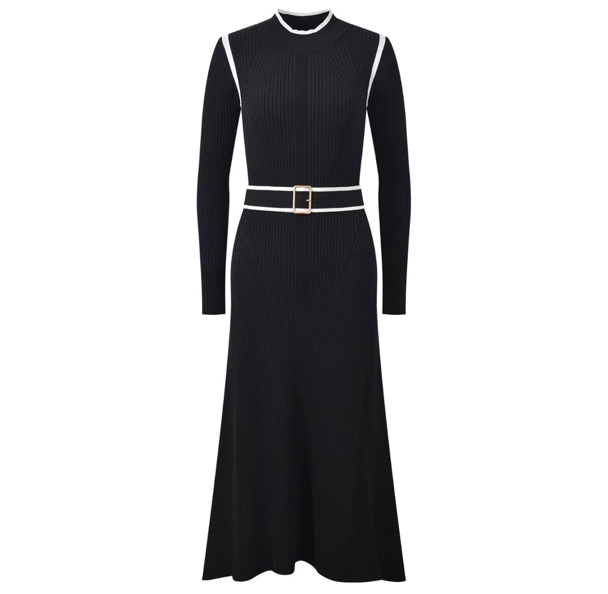 Monaco Belted Knit Maxi Dress