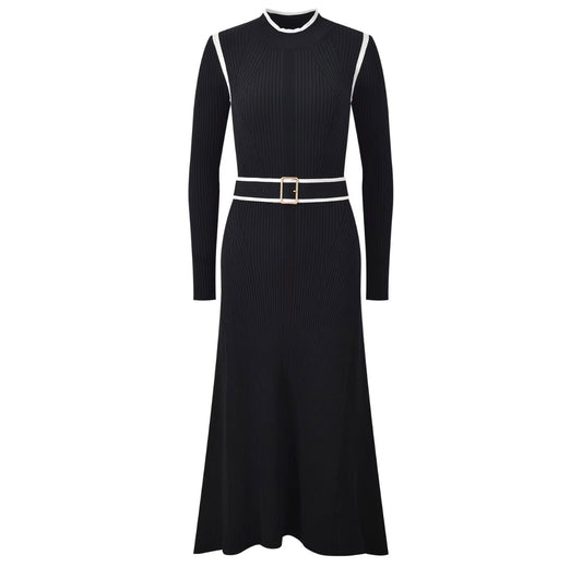 Monaco Belted Knit Maxi Dress