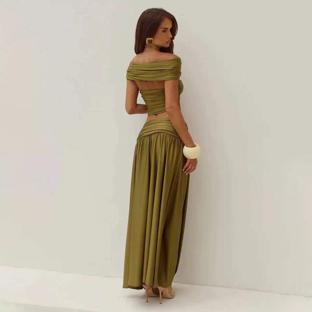 Buckle Draped Maxi Set