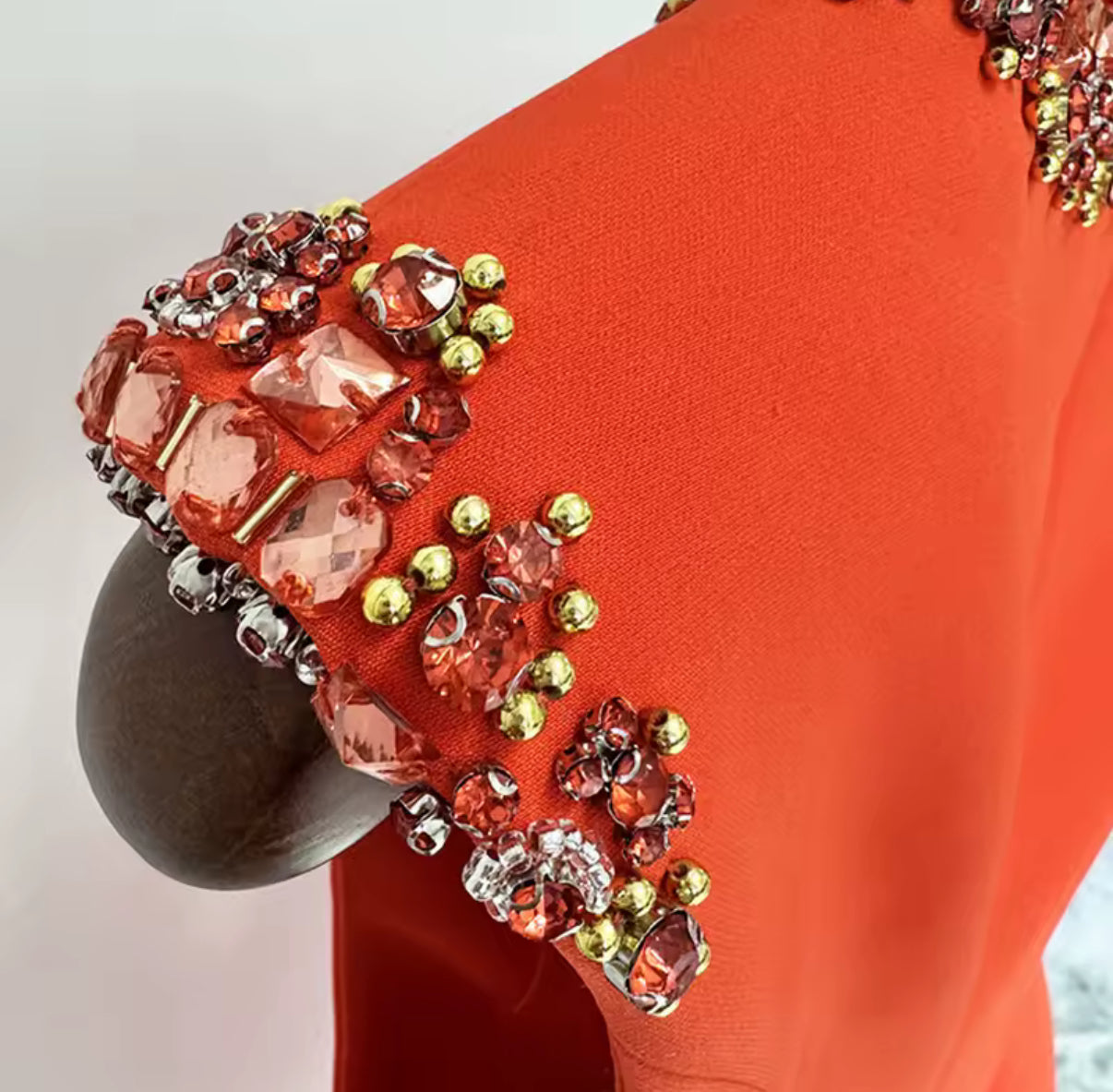 Statement Cocktail mini Dress with Crystal Shoulder