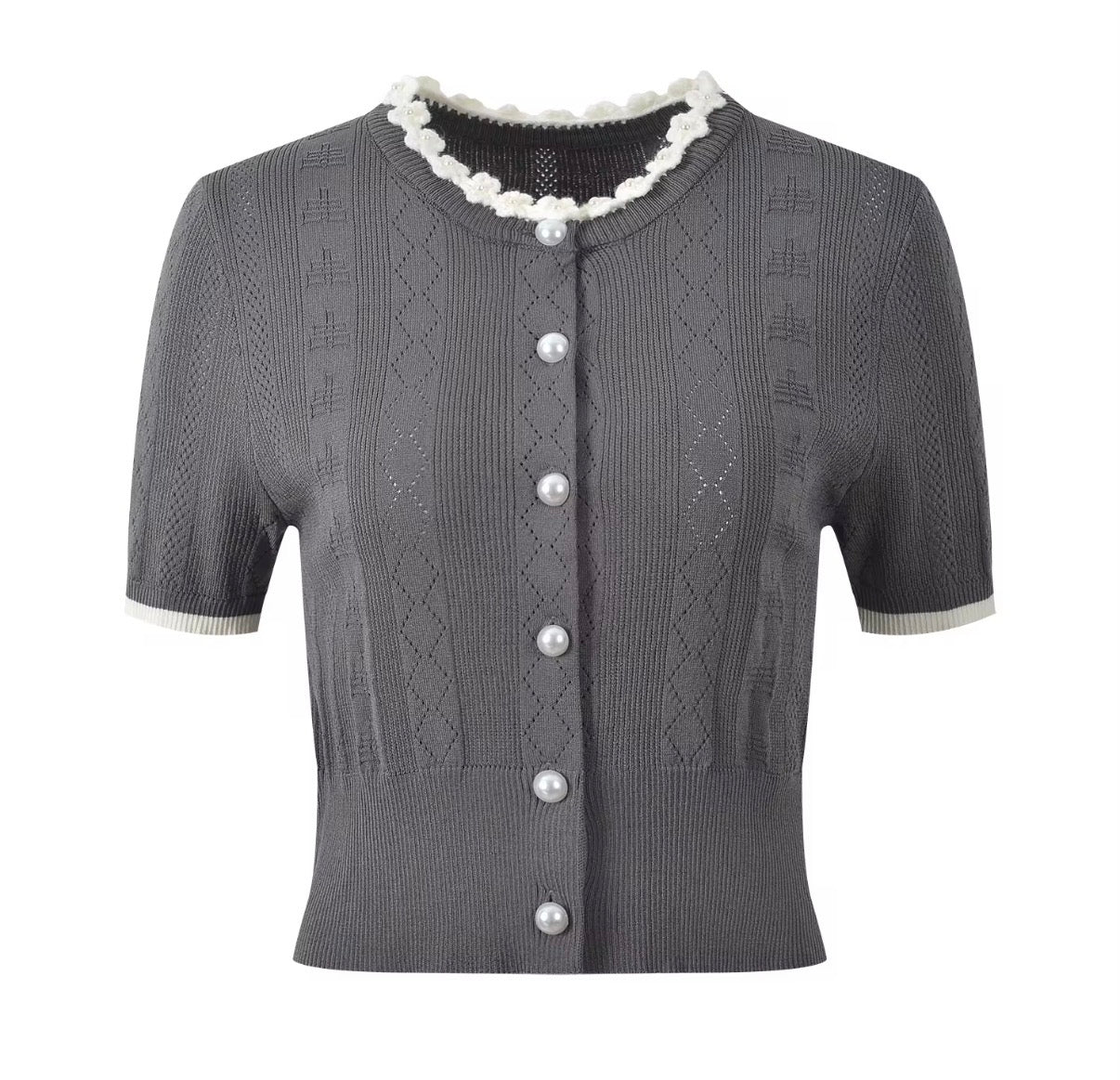 Pearl Trim Knit Top