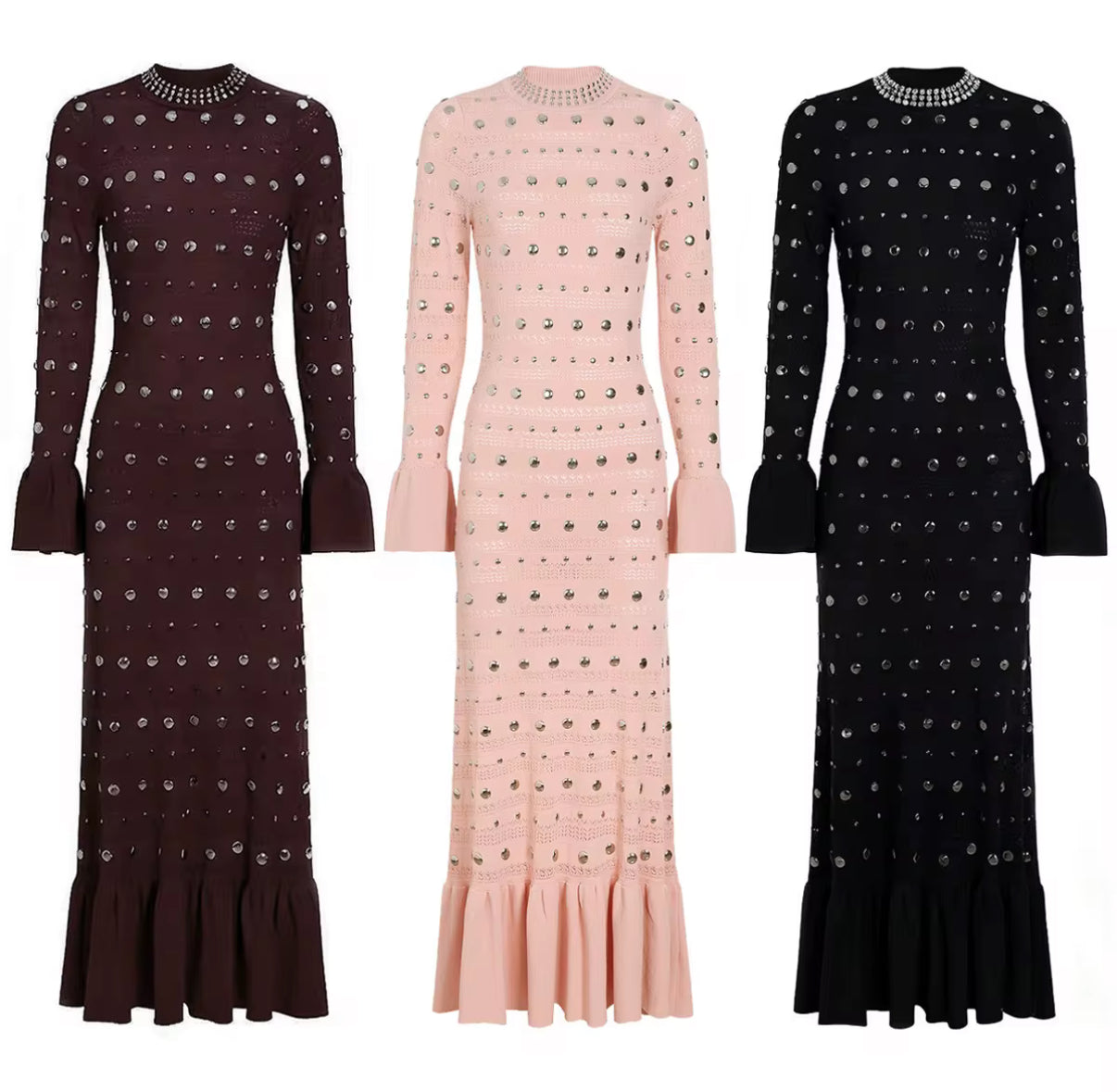 Celestial Studded Knit Dress