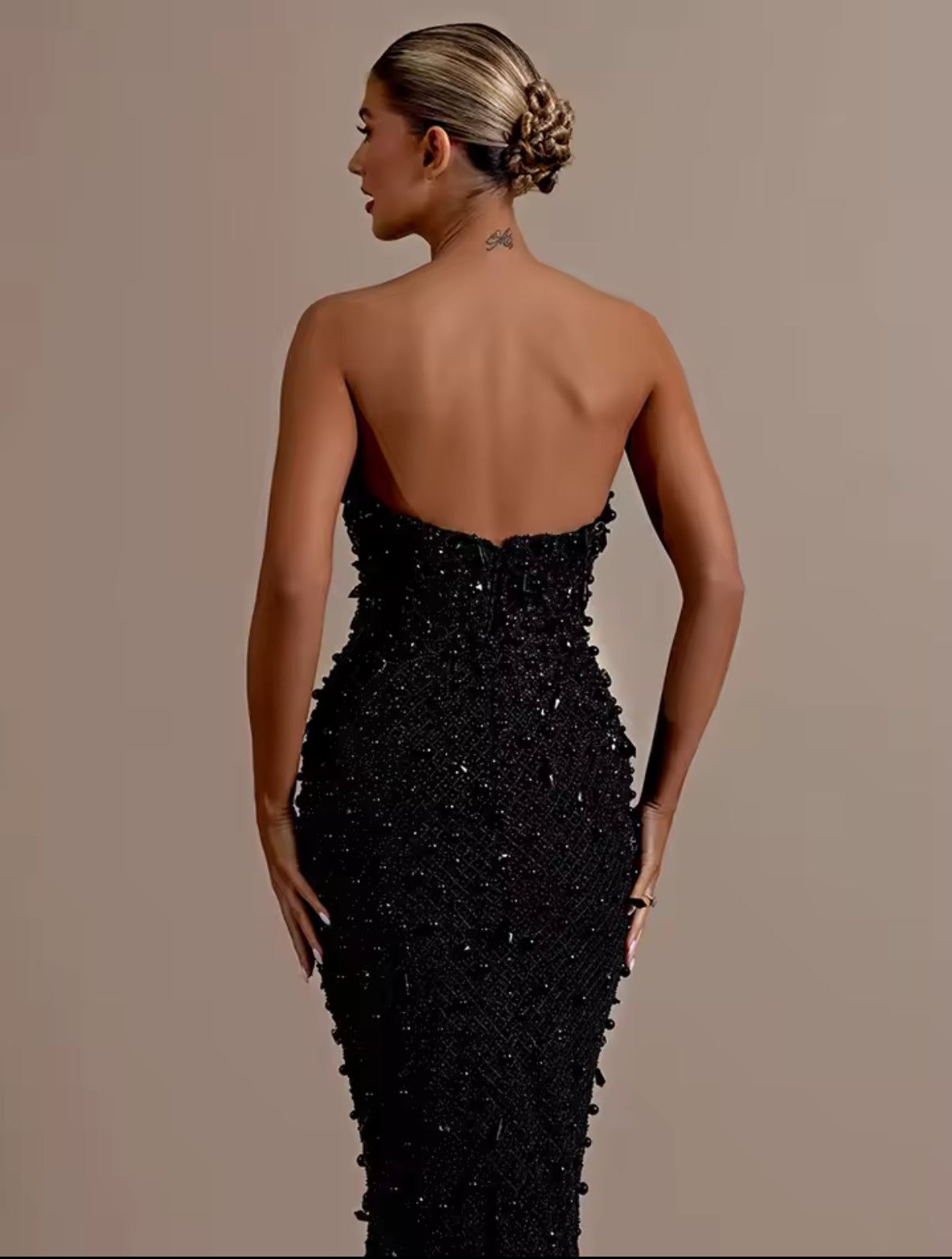 Strapless sweetheart gown with shimmering beadwork