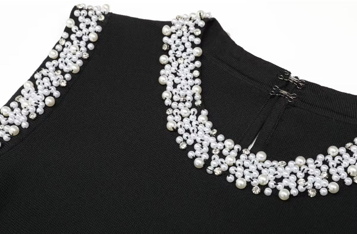 Pearl Neckline Flare Dress