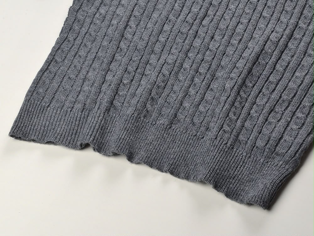Pearl-Embellished Cable Knit Top