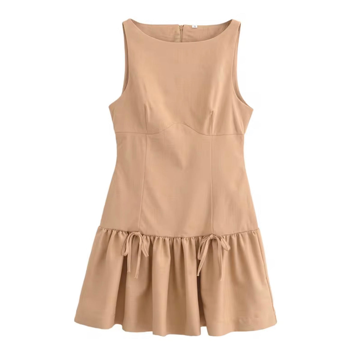 Tie-Detail Drop Waist Mini Dress