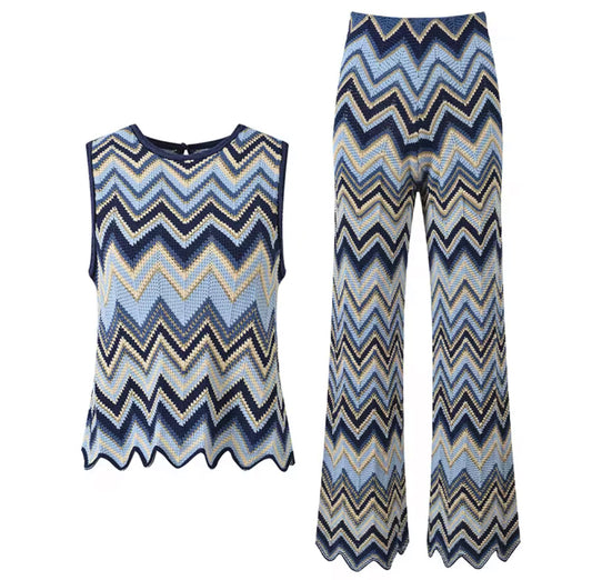 Sunset Chevron Knit Set