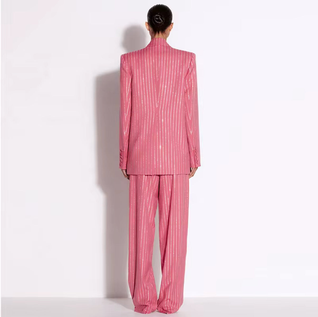 Striped Power Suit with Matching Bralette