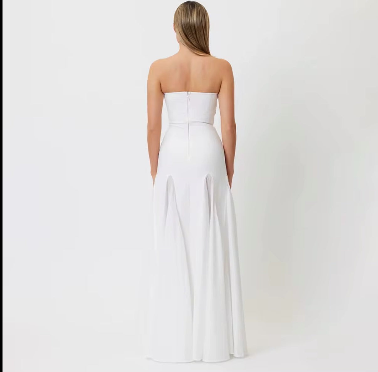 Strapless Flow Maxi with Front Cut Details