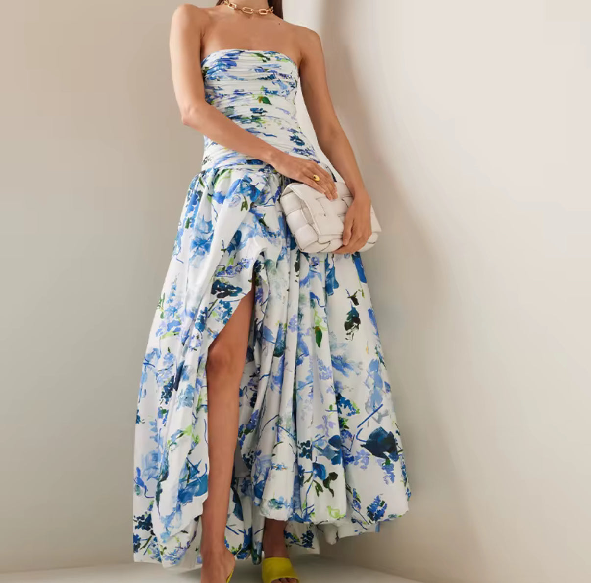 Strapless Blue Meadow Dress