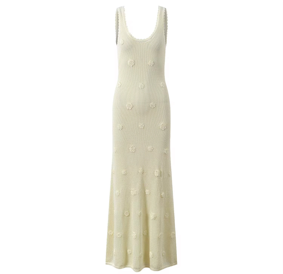 Ivory crochet maxi dress