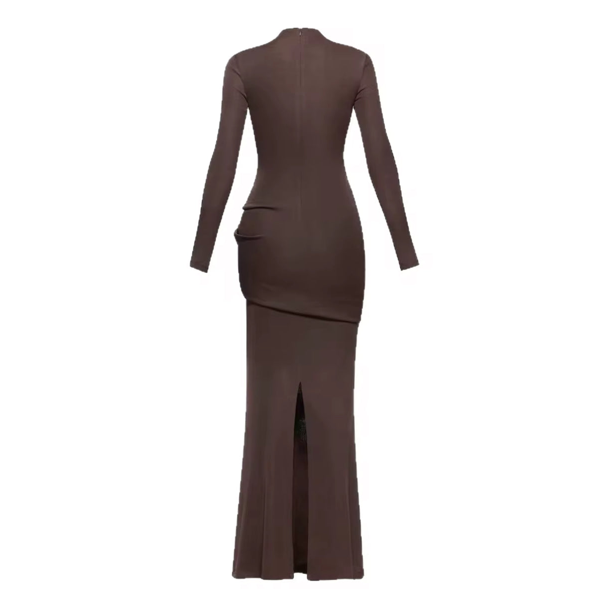 High neckline with minimalist sophistication