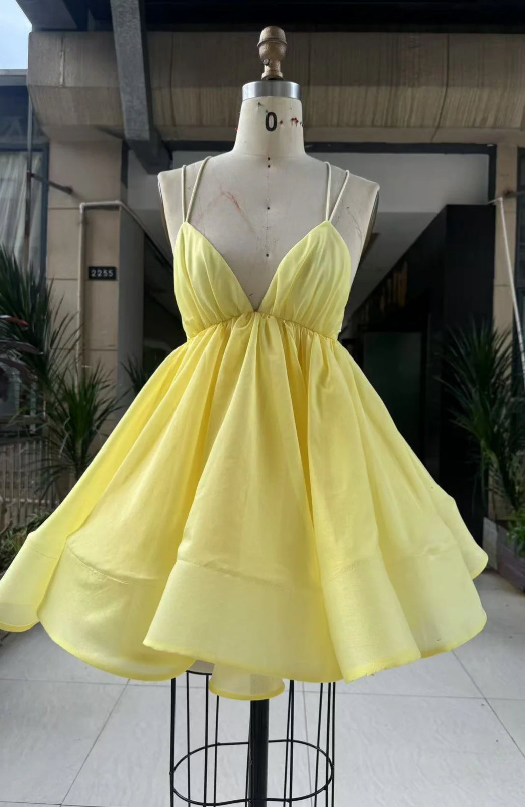 Golden breeze backless mini dress