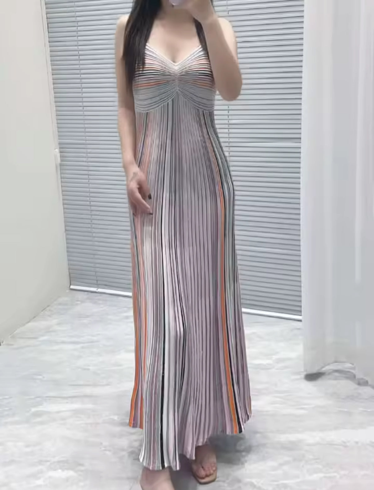 Glitter Ombre Spaghetti Strap Dress