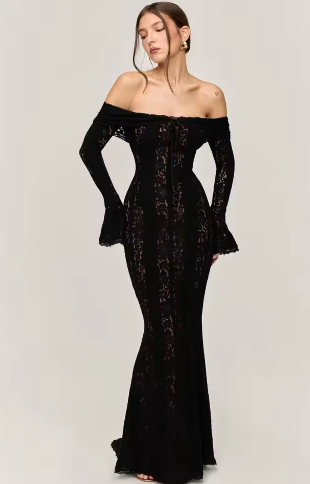 Eternal lace off-shoulder dress