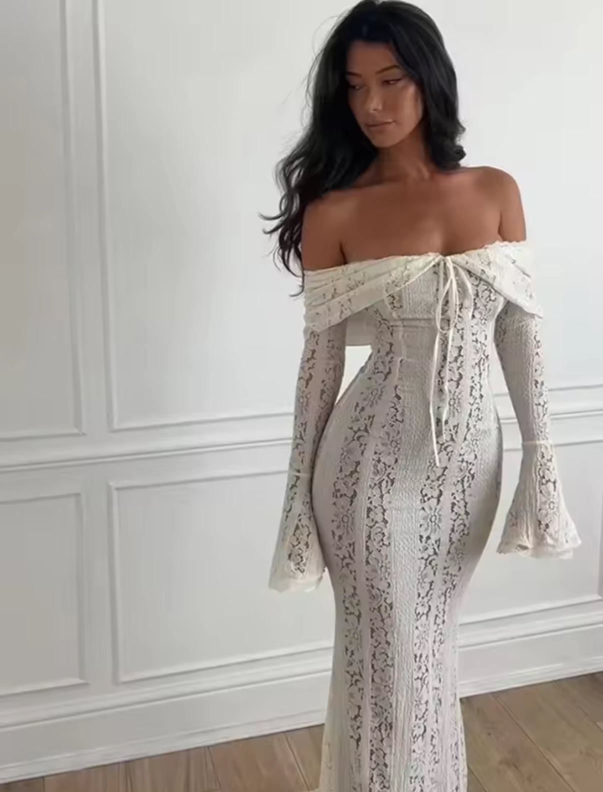 Eternal lace off-shoulder dress