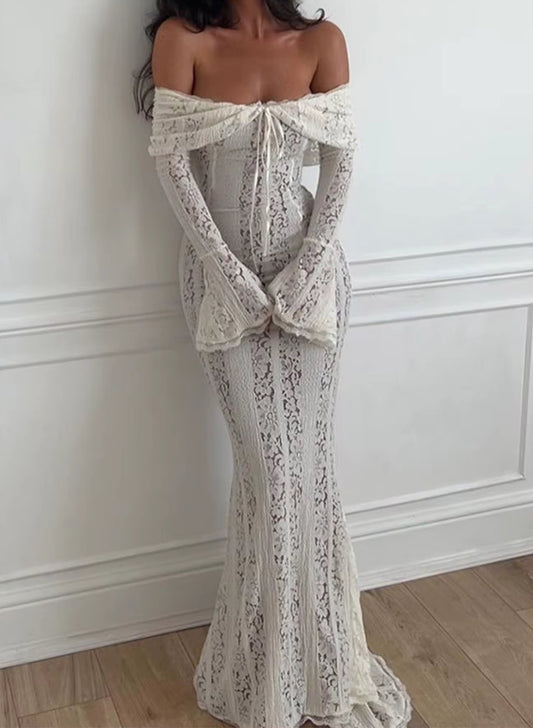 Eternal lace off-shoulder dress