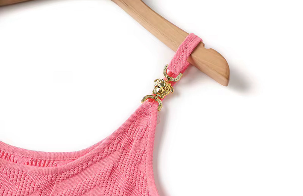 Coral Charm Midi Dress