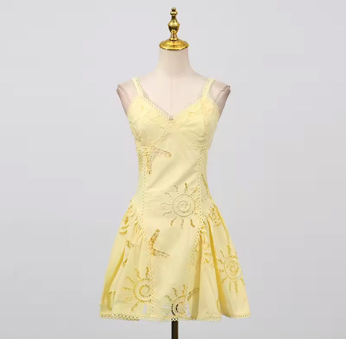 Celeste sunburst embroidered mini dress