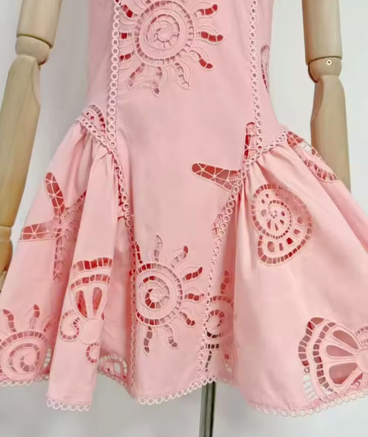 Celeste sunburst embroidered mini dress