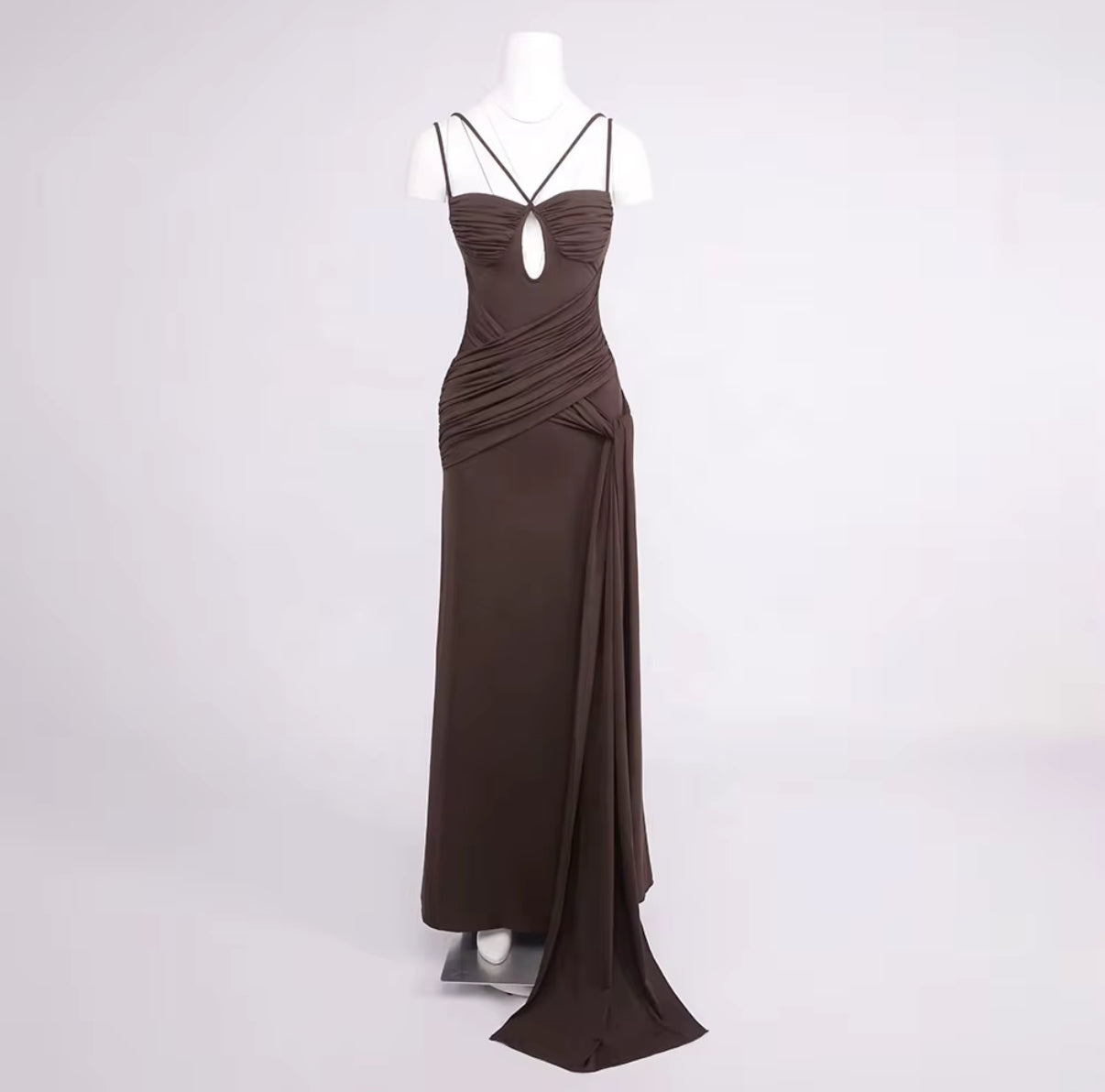 Bronze goddess gown dress