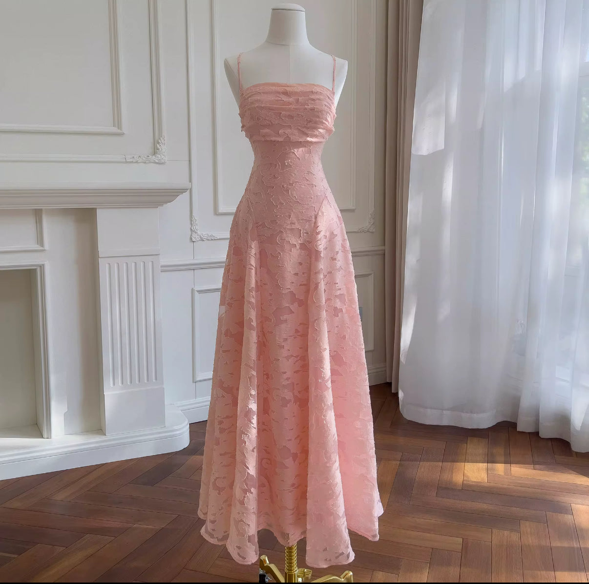 Blush whisper halter backless max dress