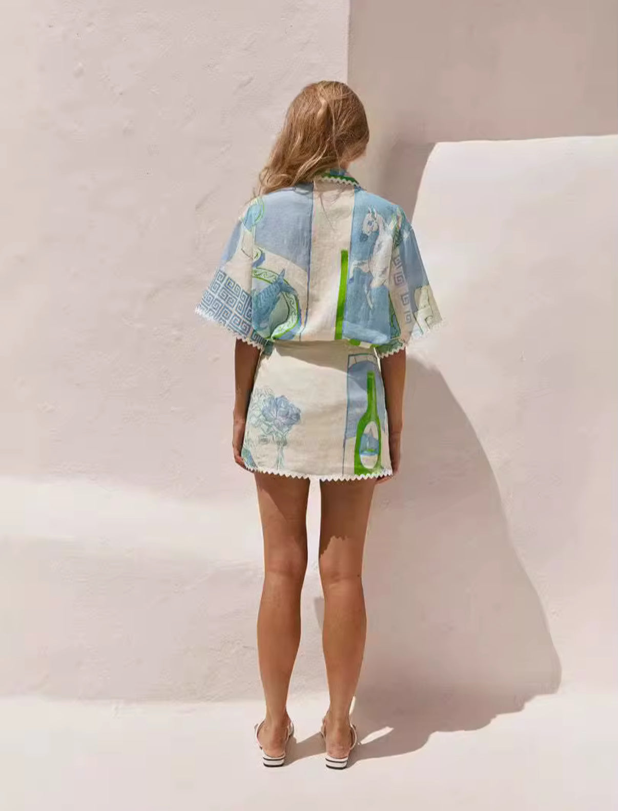 Boho patchwork two-piece set