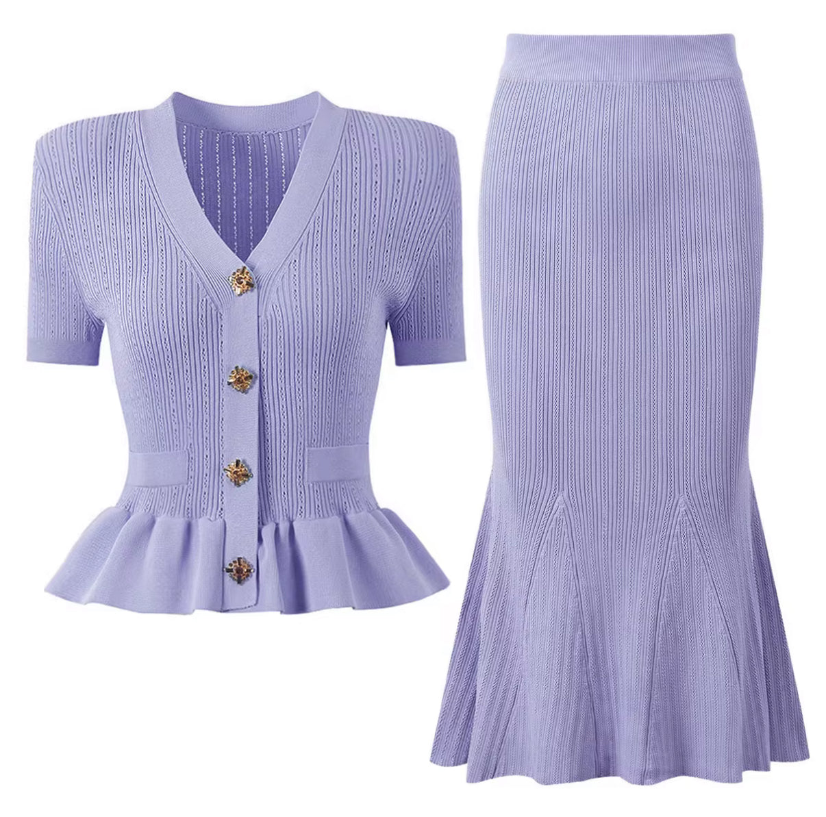 Blush Peplum Elegance Set