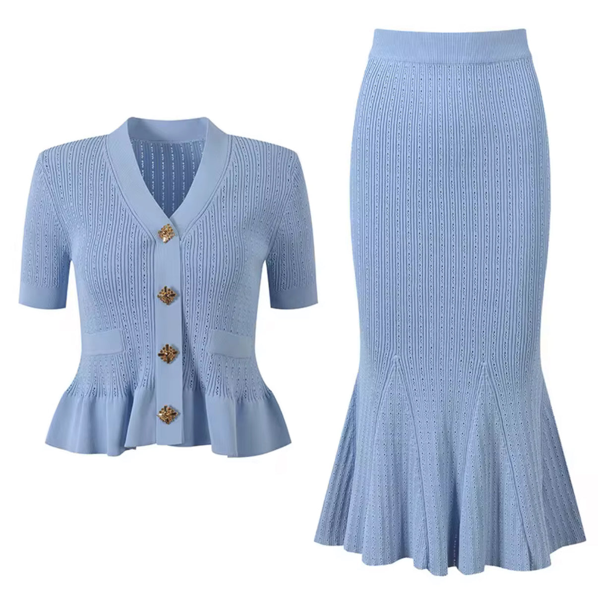 Blush Peplum Elegance Set