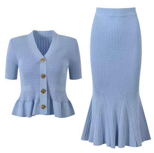 Blush Peplum Elegance Set