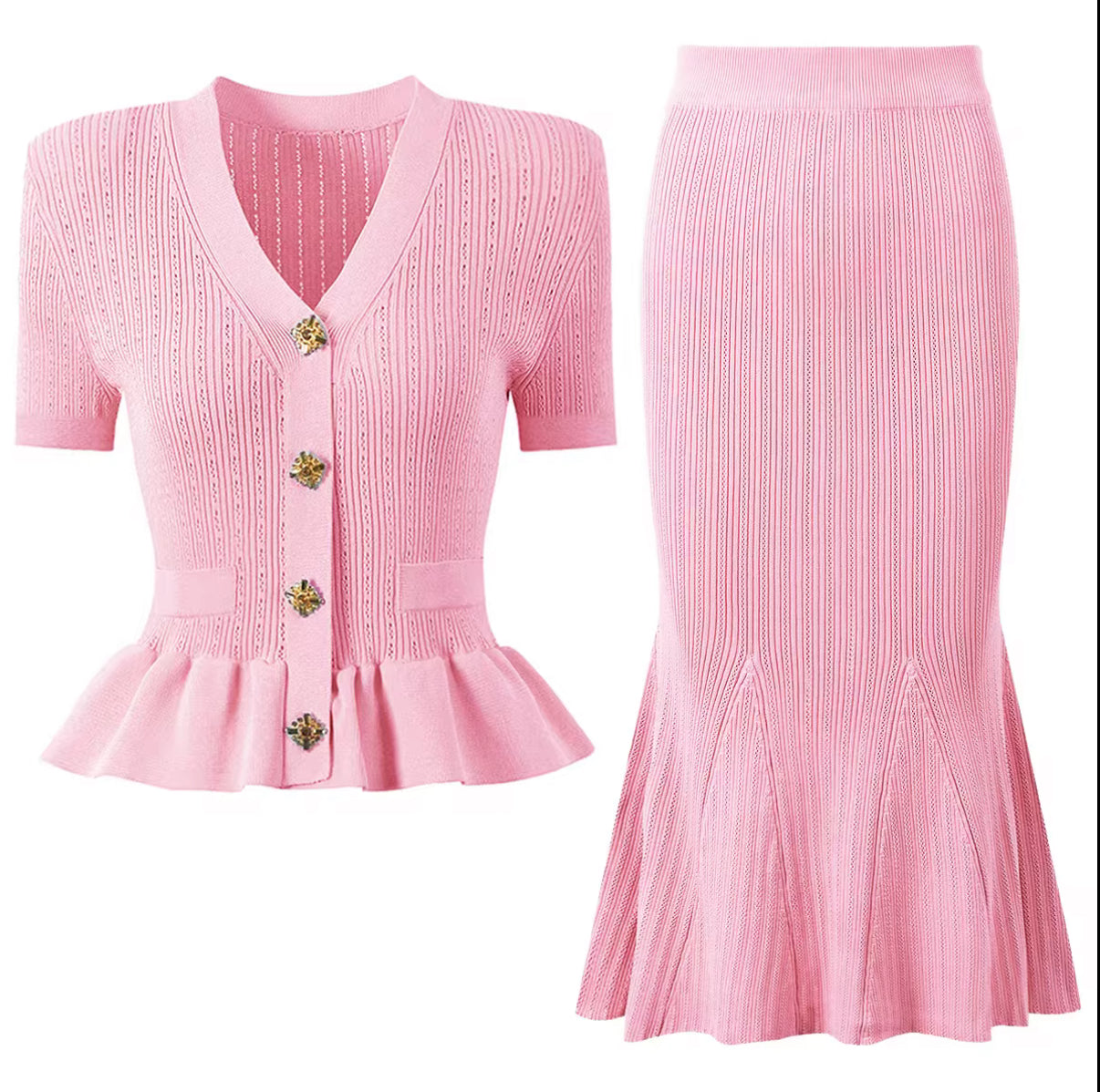 Blush Peplum Elegance Set