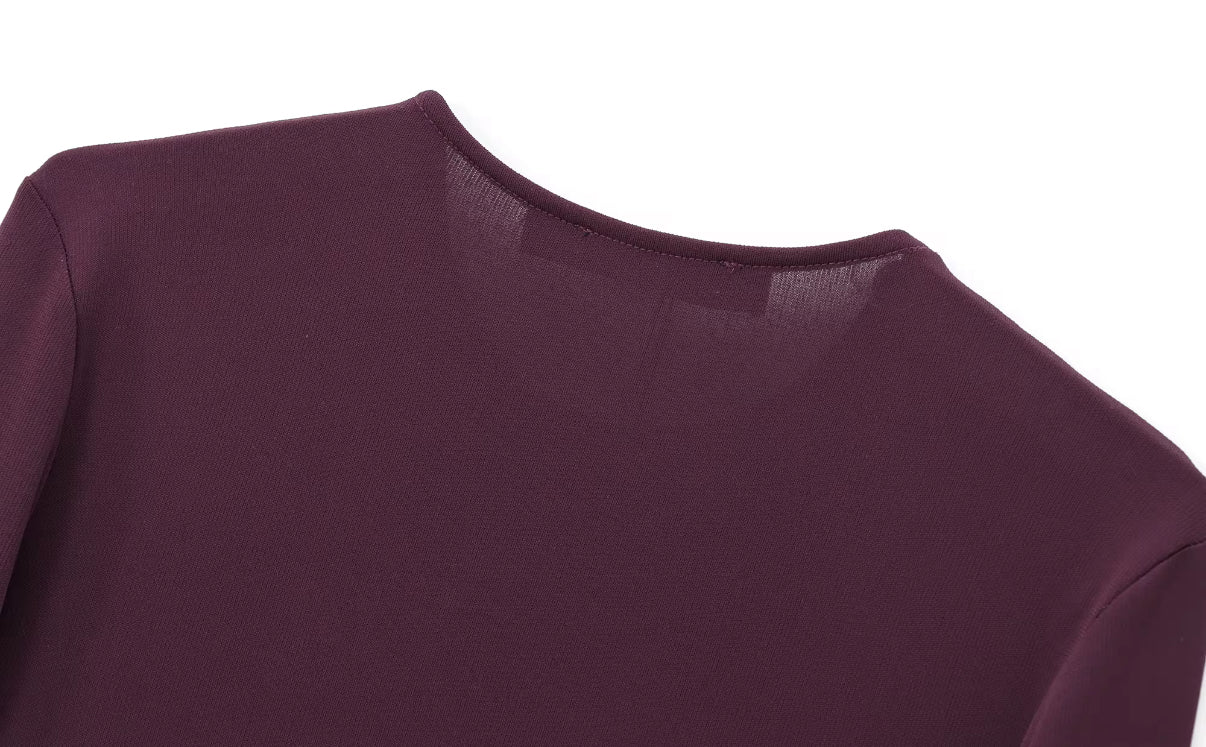 Long-Sleeve Maxi Dress with Front Twist